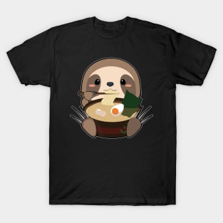 Anime Cute Sloth Japanese Ramen Noodles Kawaii Gift design T-Shirt